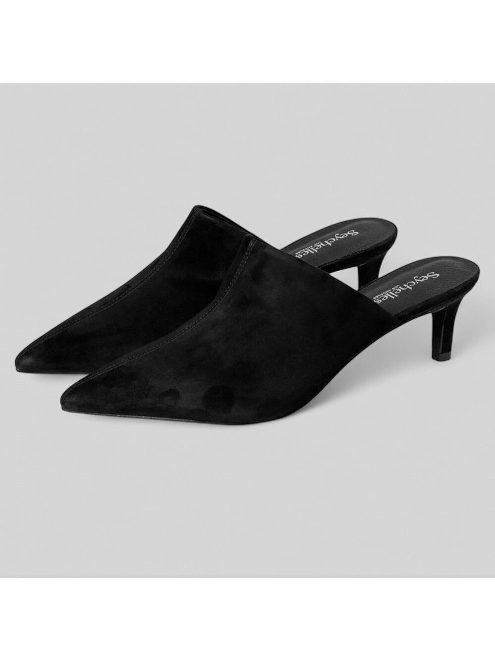 SEYCHELLES Obsession Black Suede Mule
Pointed Toe Size 7.5 NWT